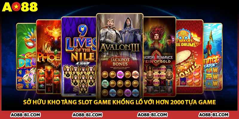 Sở hữu kho tàng slot game khổng lồ với hơn 2000 tựa game